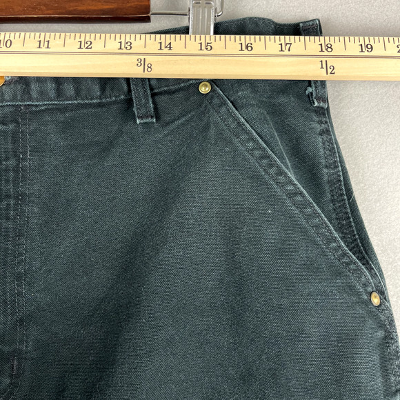 VTG Carhartt Double Knee Pants Mens 36x30 Black Duck Canvas Workwear Faded Black - Picture 7 of 16
